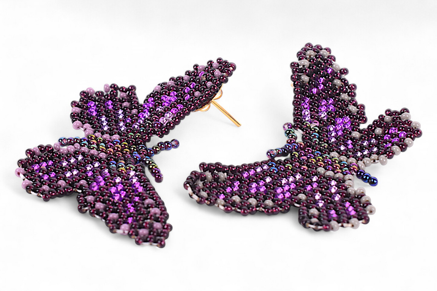 Small Purple Butterfly Earings