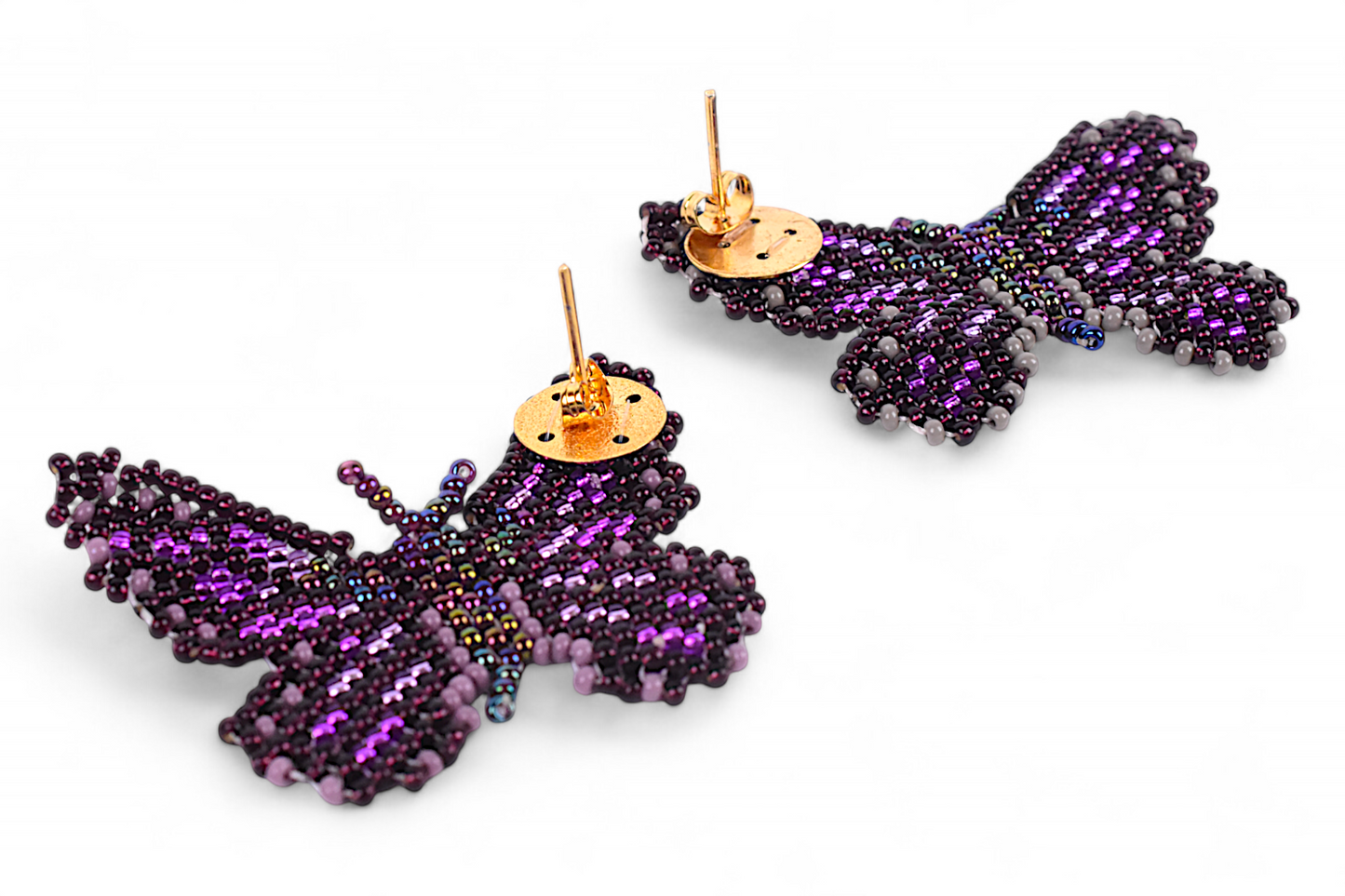 Small Purple Butterfly Earings