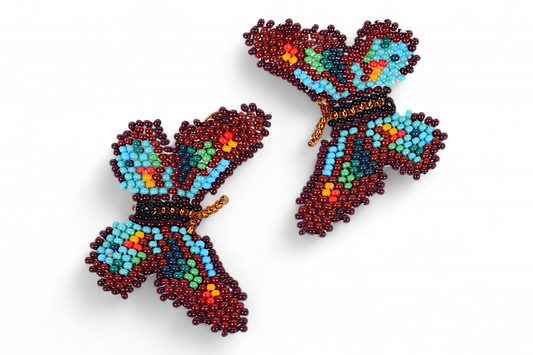 Small Brown & Green Butterfly Earing