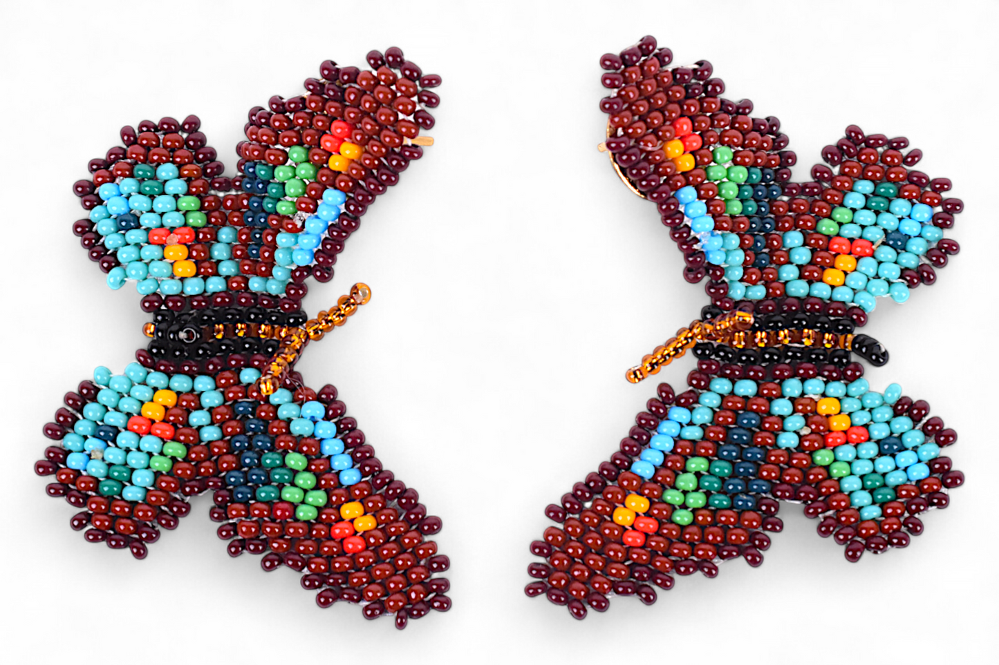 Small Brown & Green Butterfly Earing