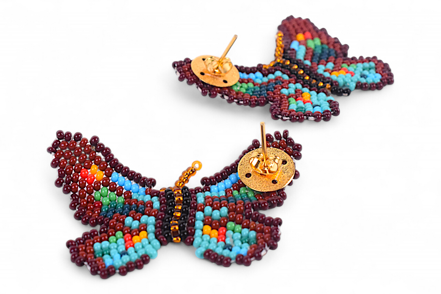 Small Brown & Green Butterfly Earing