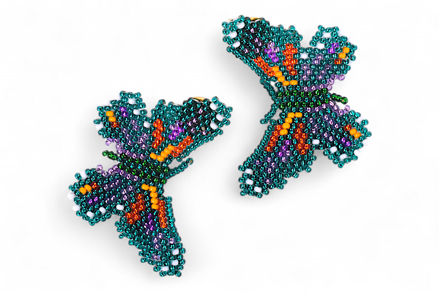 Small Green & Orange Butterfly Earing