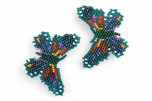 Small Green & Orange Butterfly Earing