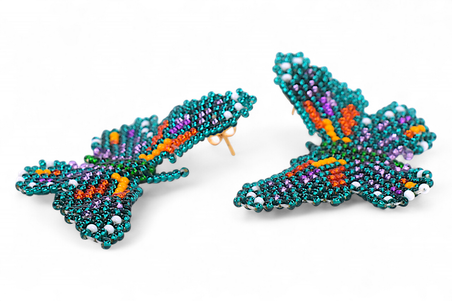 Small Green & Orange Butterfly Earing