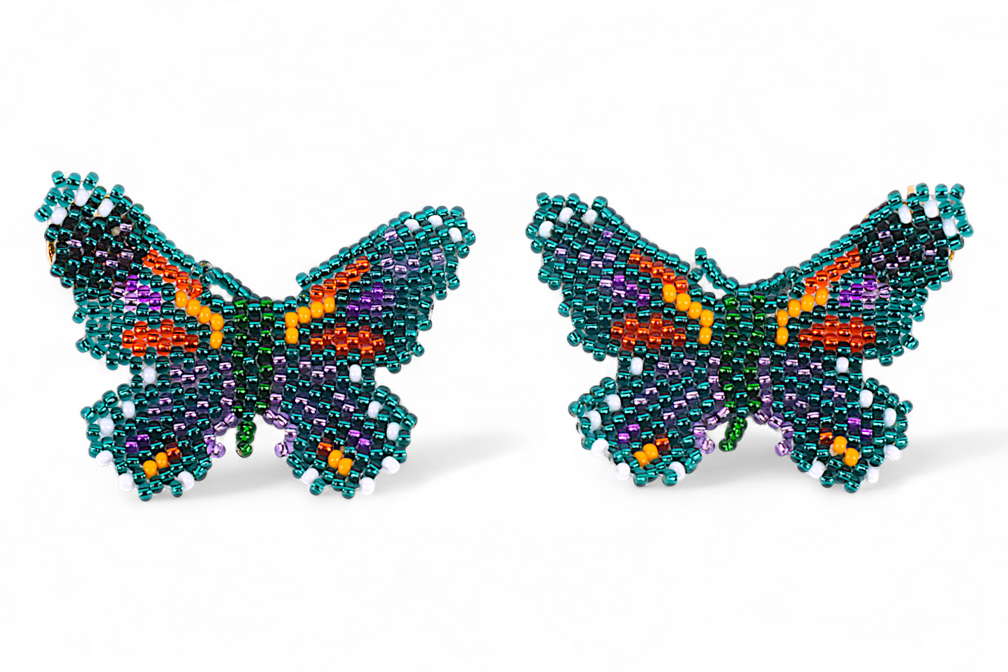 Small Green & Orange Butterfly Earing