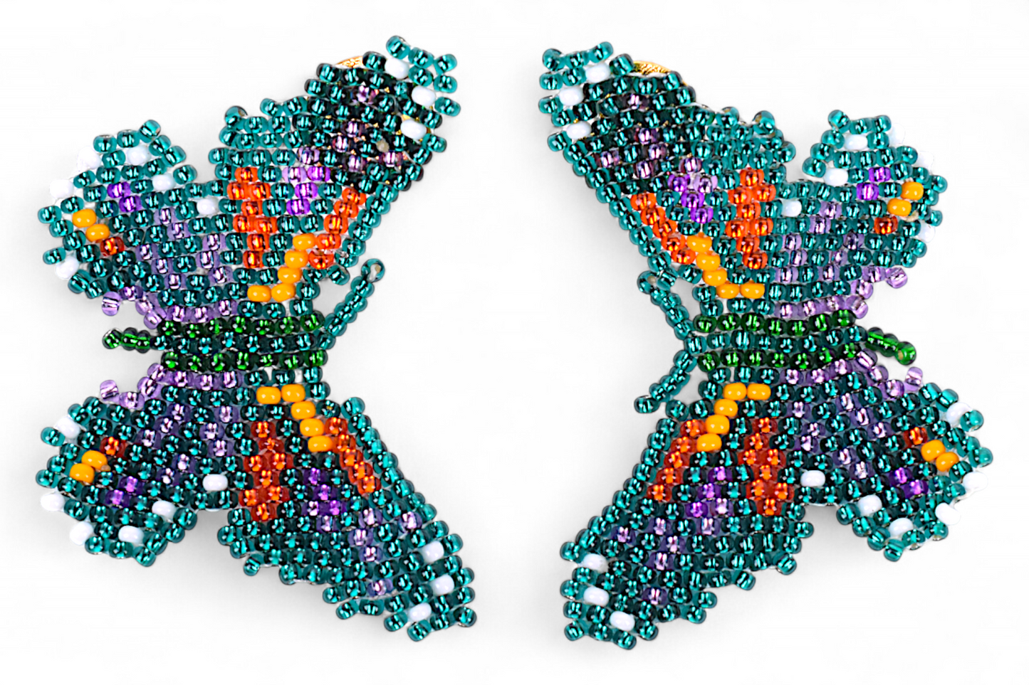 Small Green & Orange Butterfly Earing