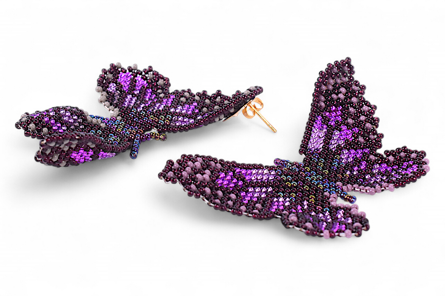 Large Purple Butterfly Earings