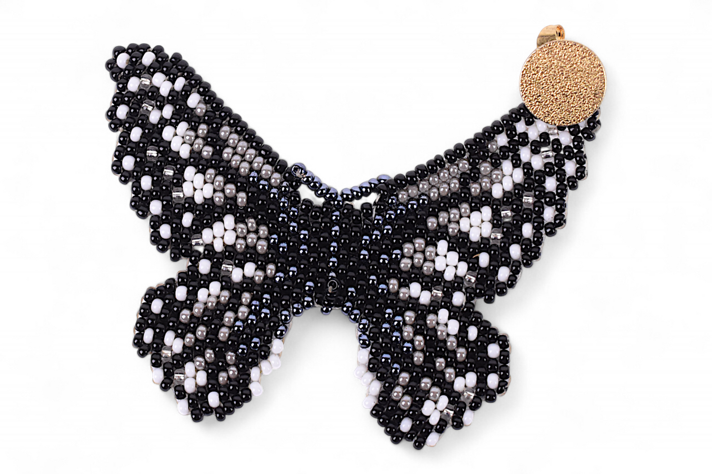 Large Black & White Butterfly Earings