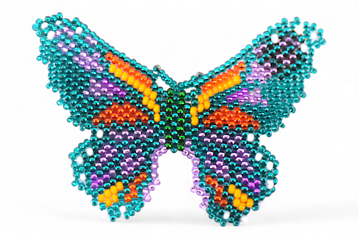 Large Green & Orange Butterfly Earings