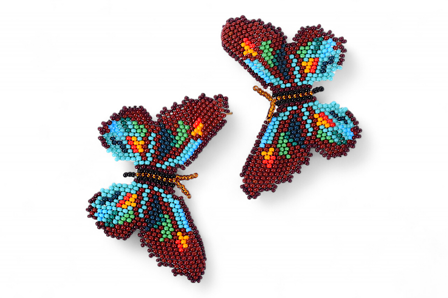 Large Brown & Green Butterfly Earing