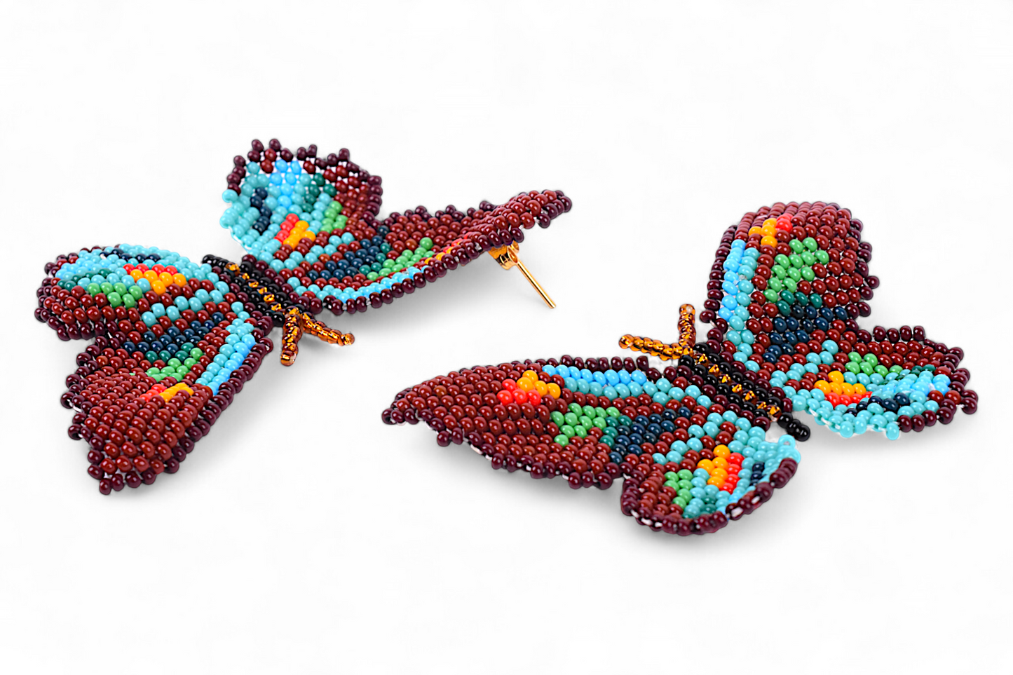 Large Brown & Green Butterfly Earing