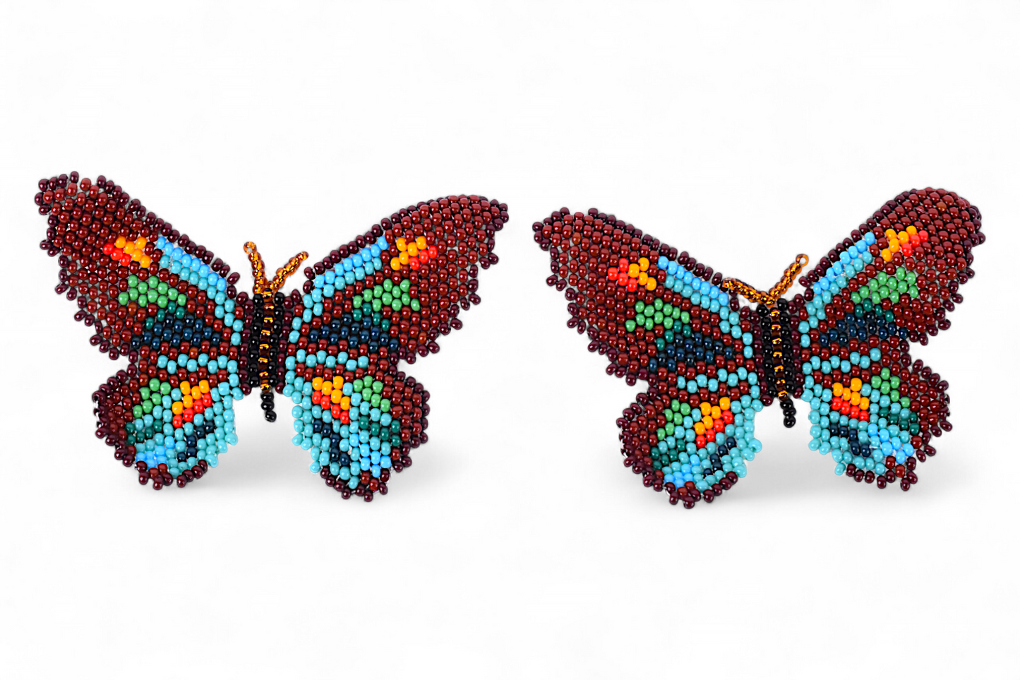 Large Brown & Green Butterfly Earing