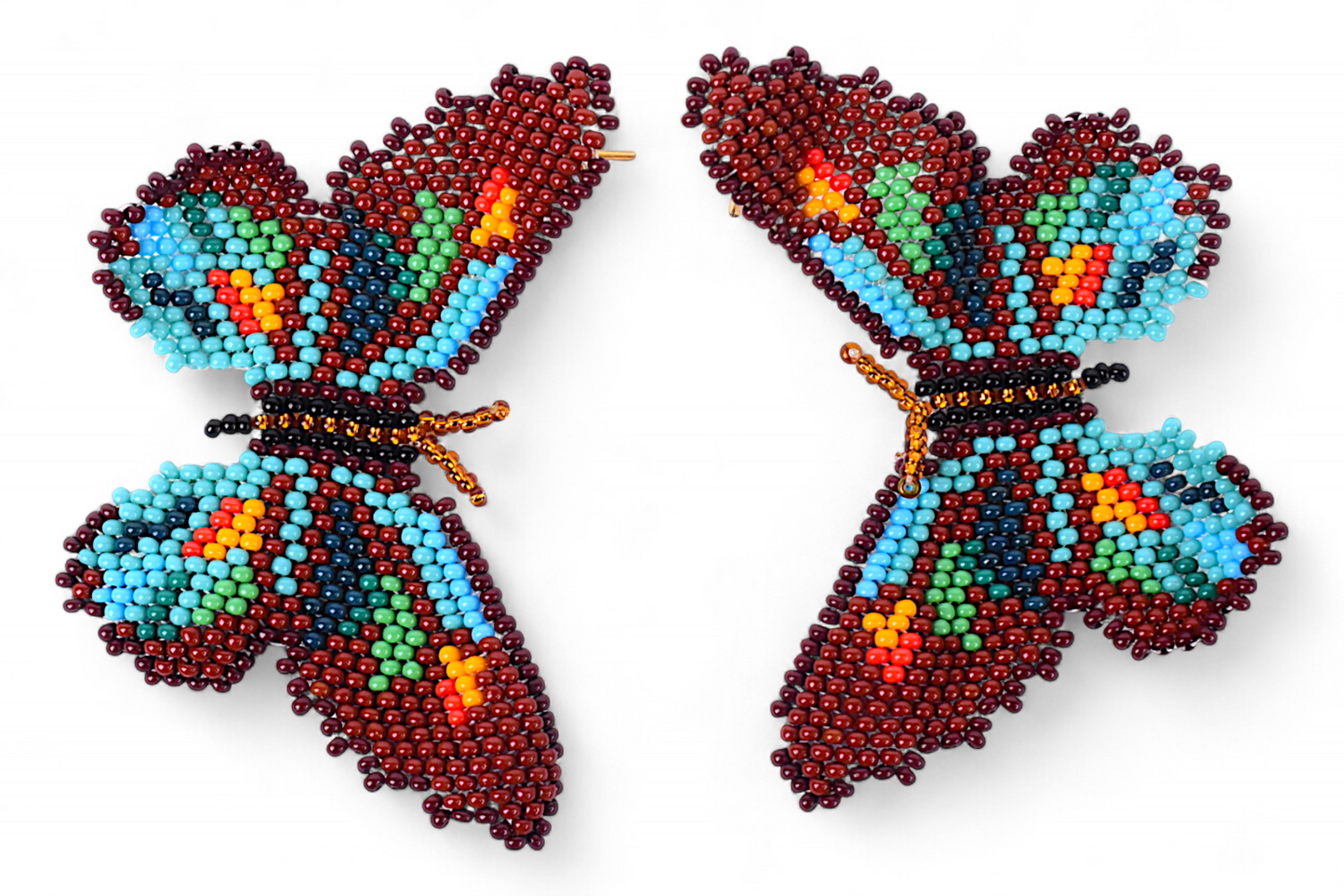 Large Brown & Green Butterfly Earing