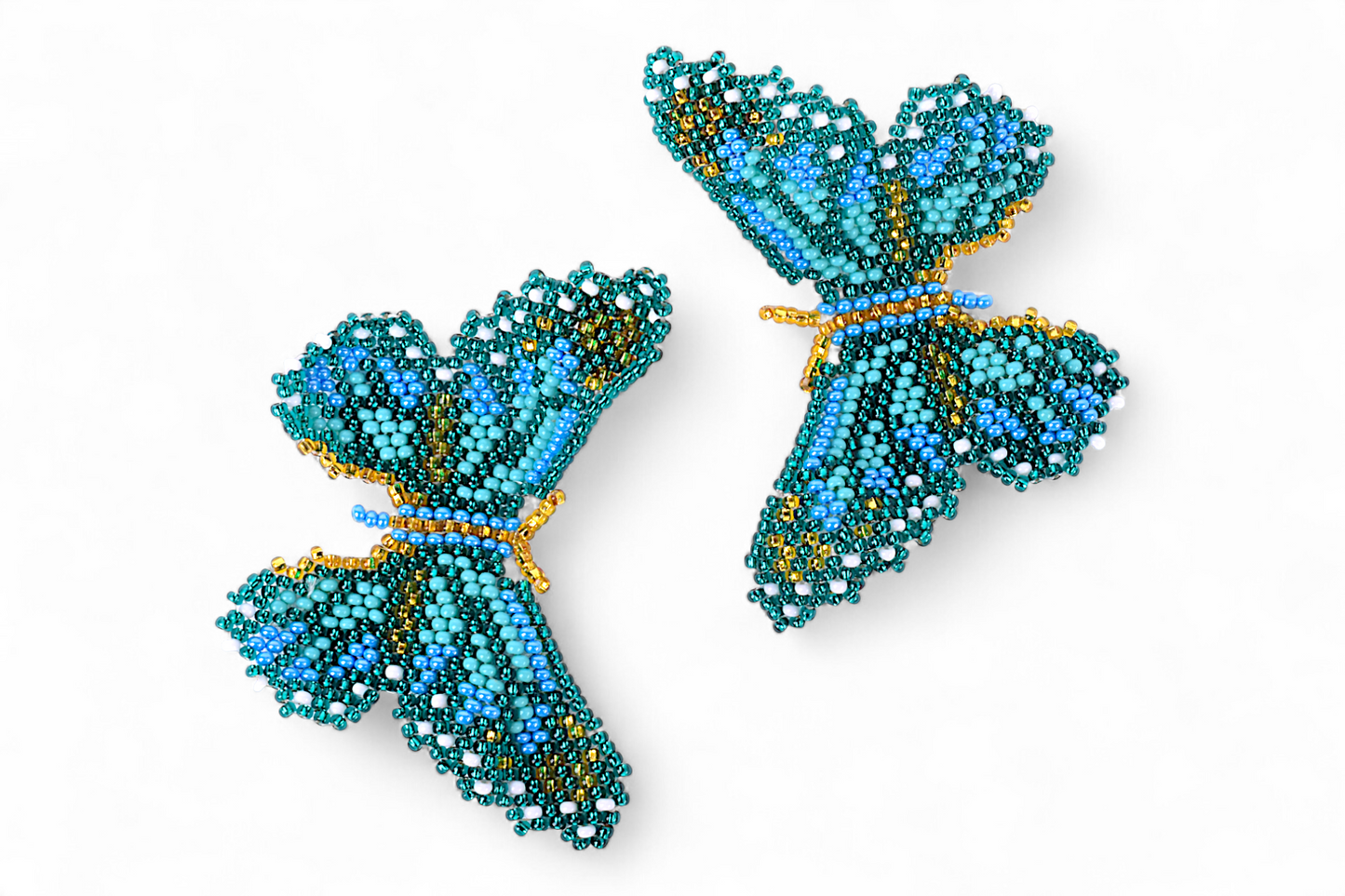 Large Teal Butterfly Earings