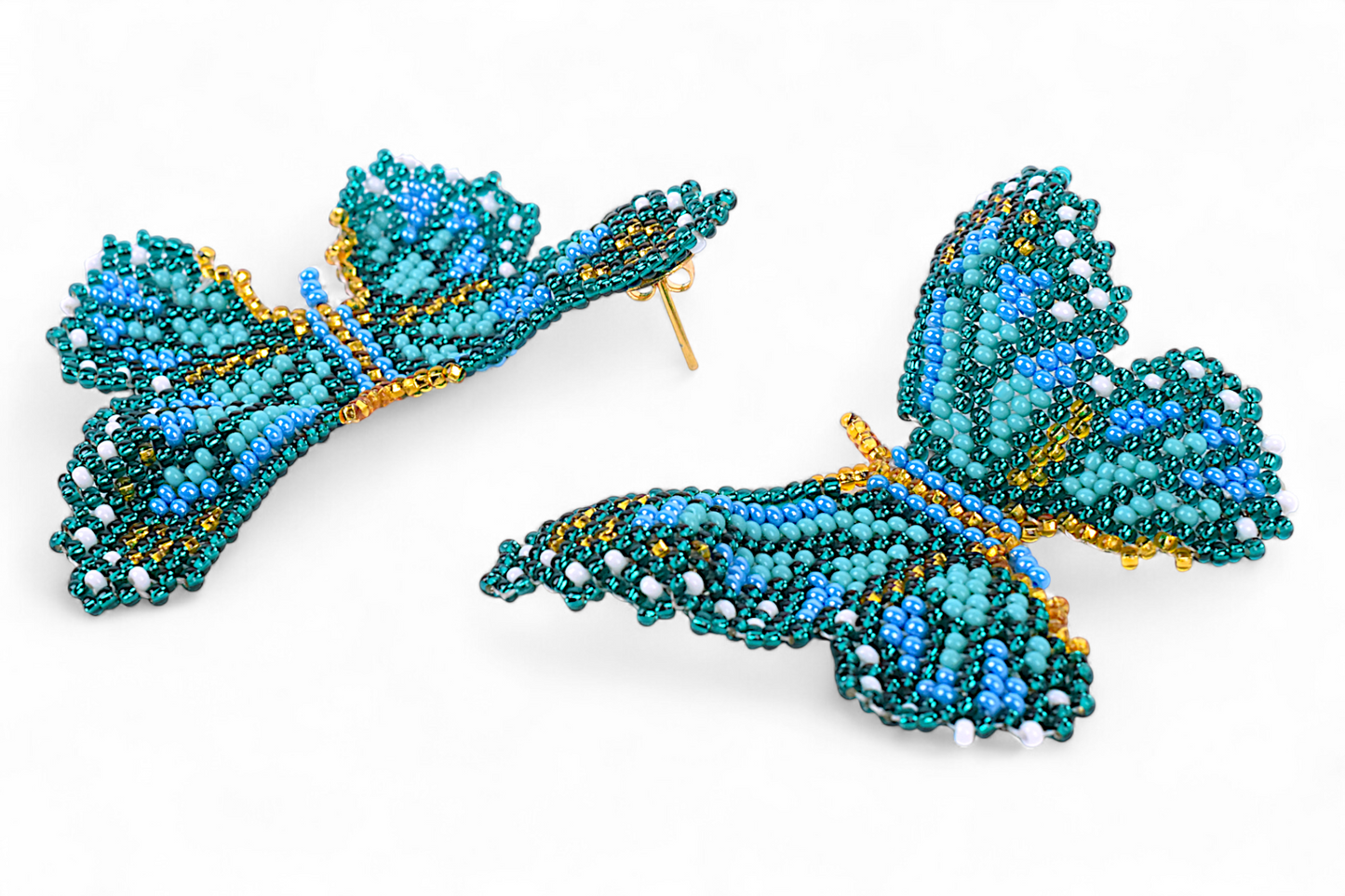 Large Teal Butterfly Earings