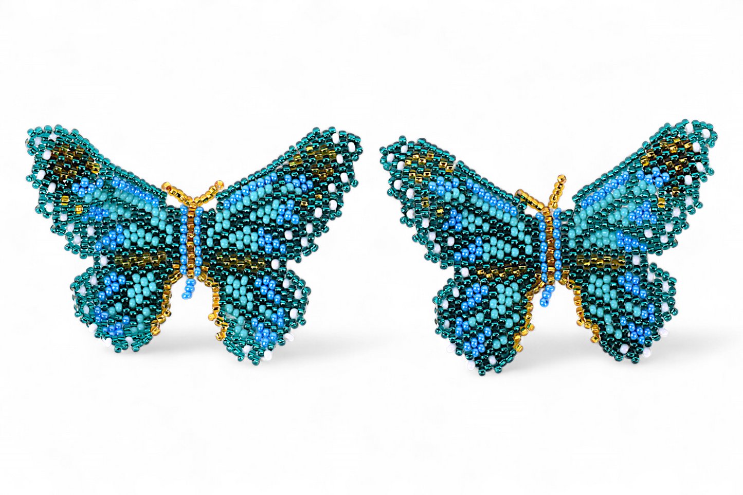Large Teal Butterfly Earings