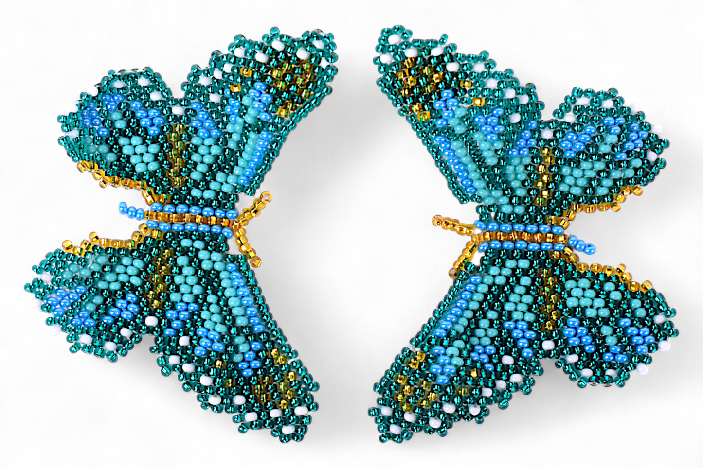 Large Teal Butterfly Earings