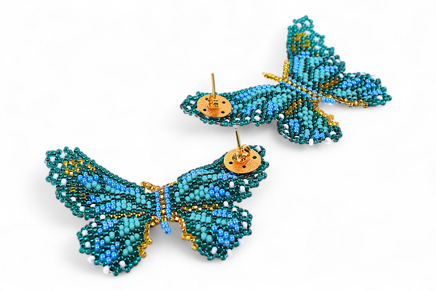 Large Teal Butterfly Earings