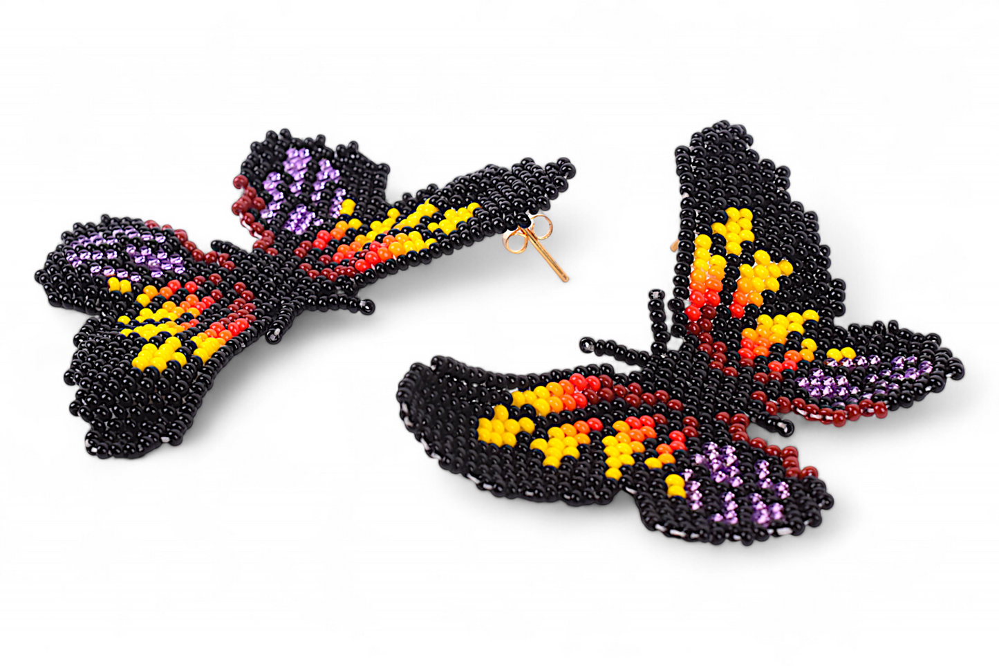 Large Black & Yellow Butterfly Earings