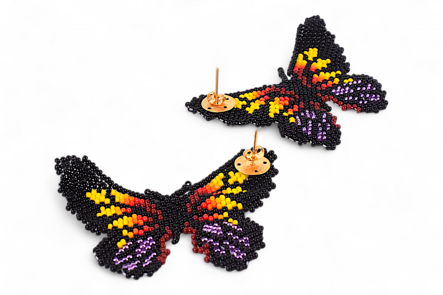 Large Black & Yellow Butterfly Earings