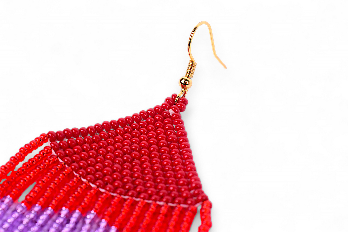 Large Mermaid Tail Earings - Red & Yellow
