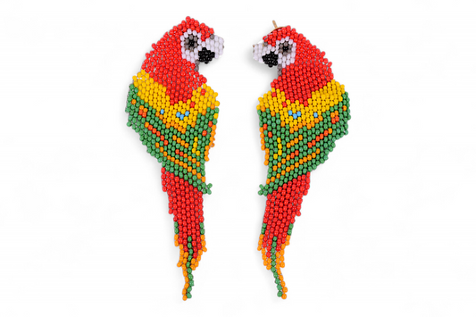 Red & Green Parrot Earings (Large)