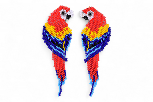 Red & Blue Parrot Earings (Large)