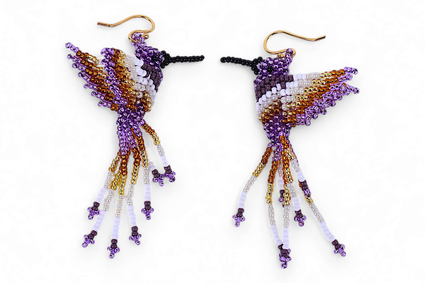 Purple Hummingbird Earings
