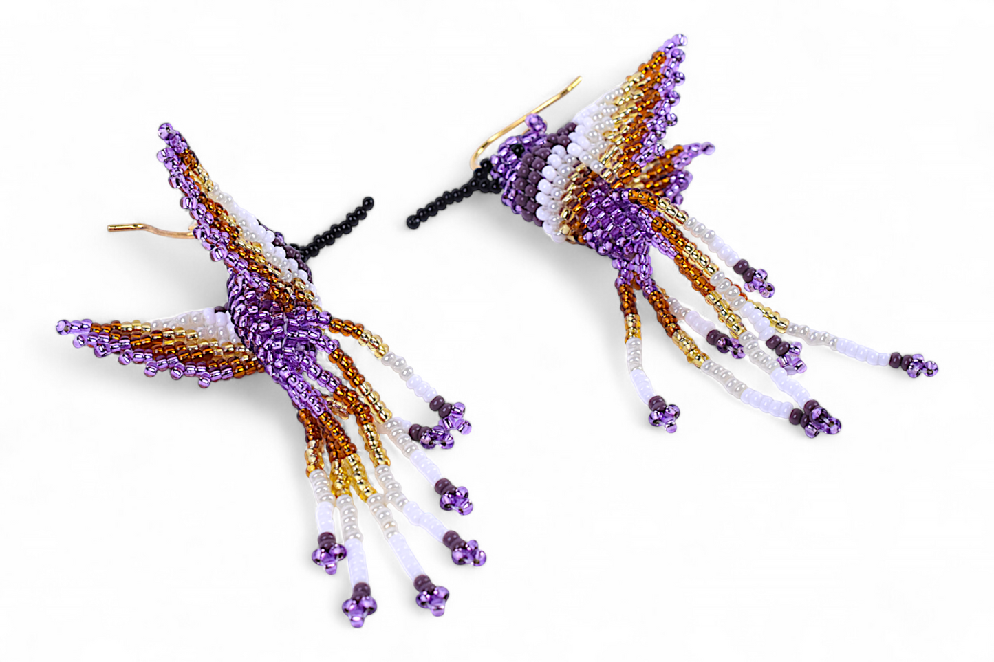 Purple Hummingbird Earings