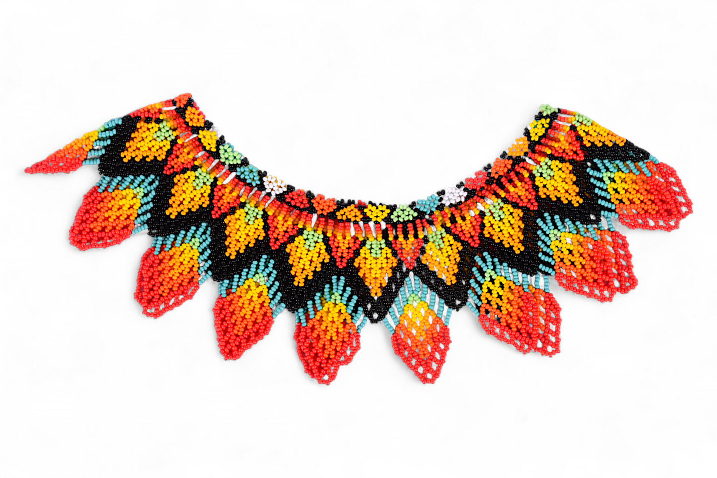 Large Sunset Flame Beaded Necklace