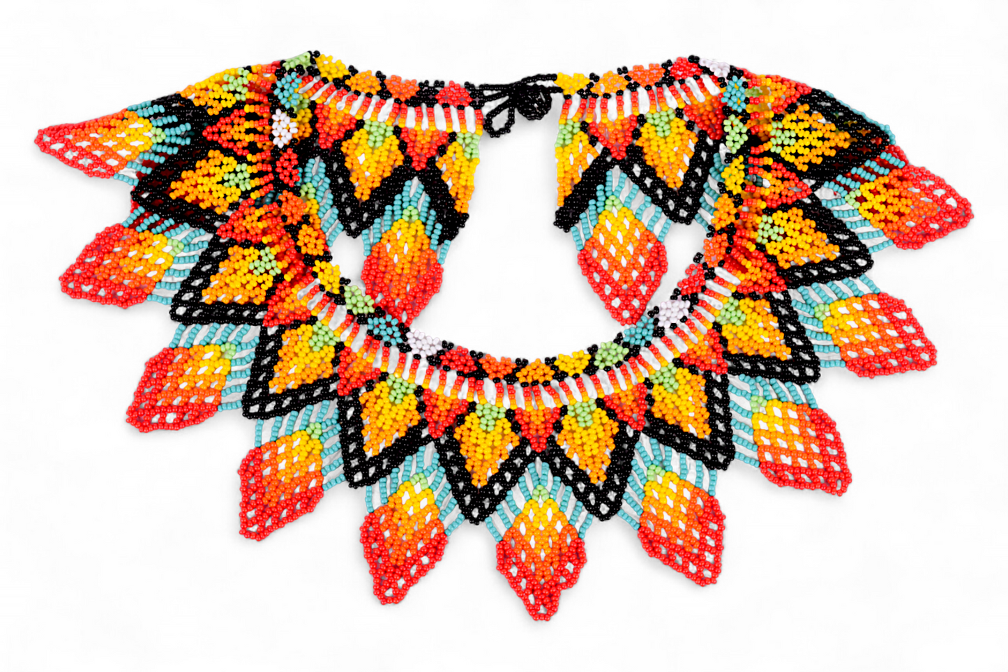 Large Sunset Flame Beaded Necklace