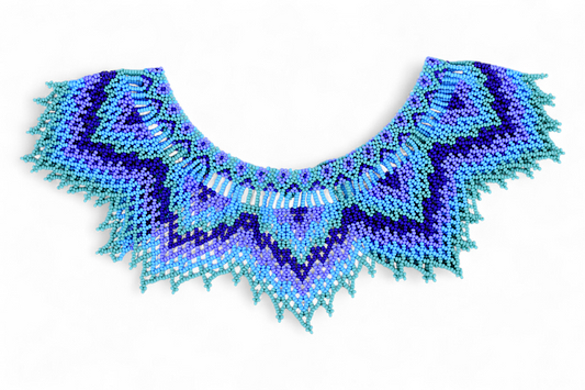 Large Blue Beaded Necklace