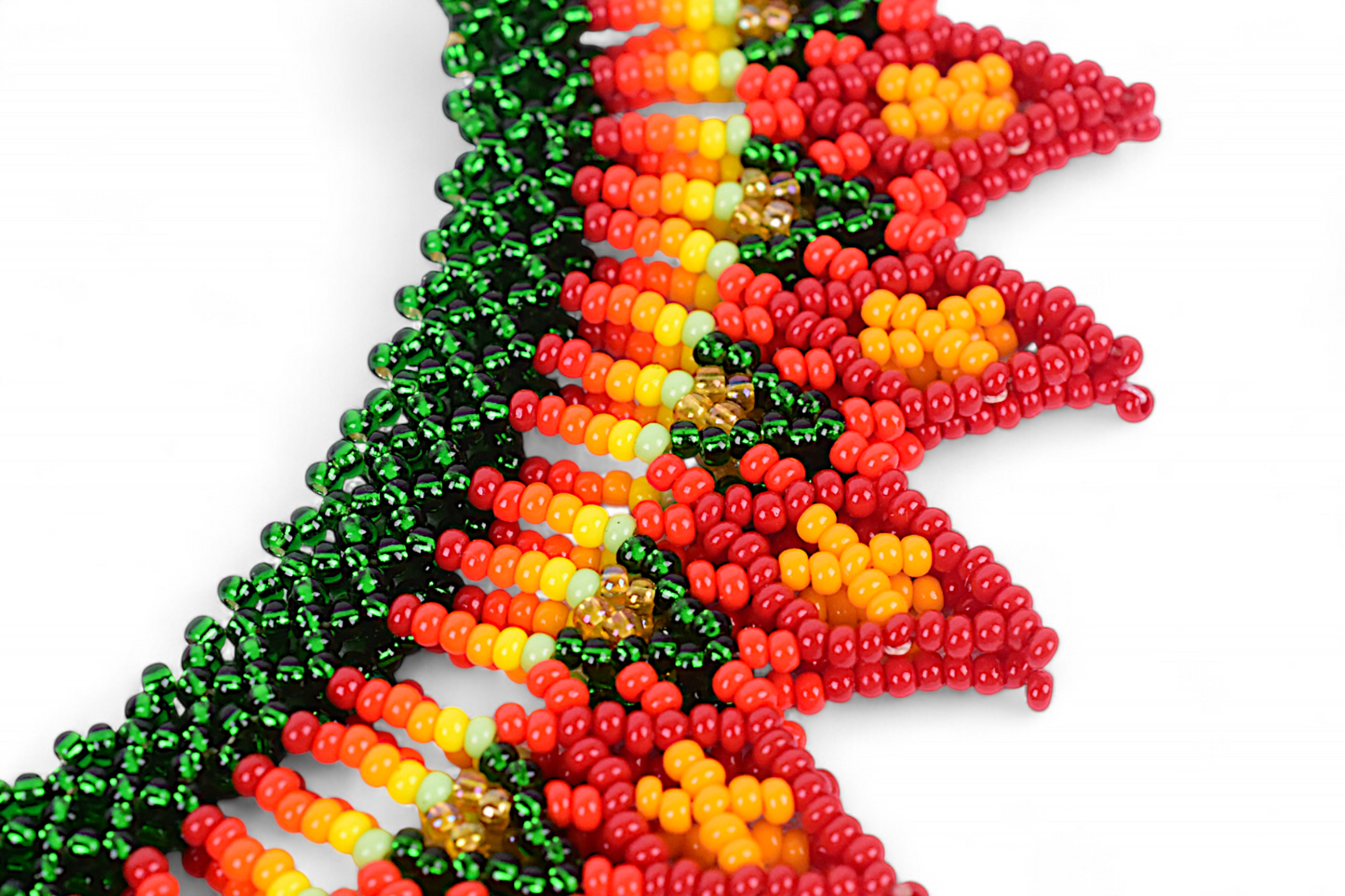 Red & Green Beaded Necklace (Medium)