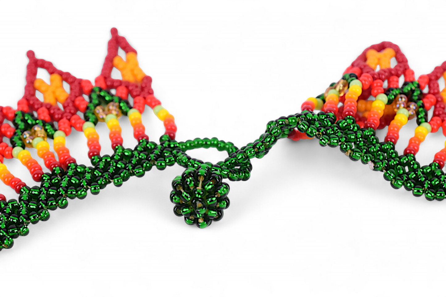 Red & Green Beaded Necklace (Medium)