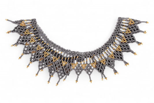 Grey Beaded Necklace (Medium)