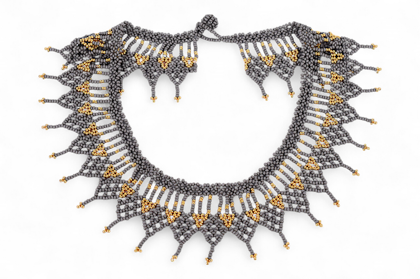 Grey Beaded Necklace (Medium)