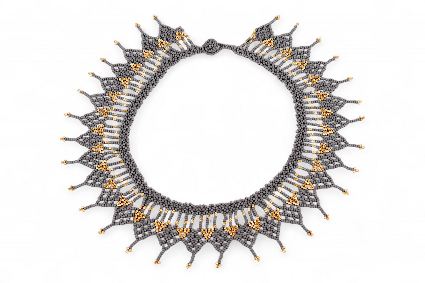 Grey Beaded Necklace (Medium)