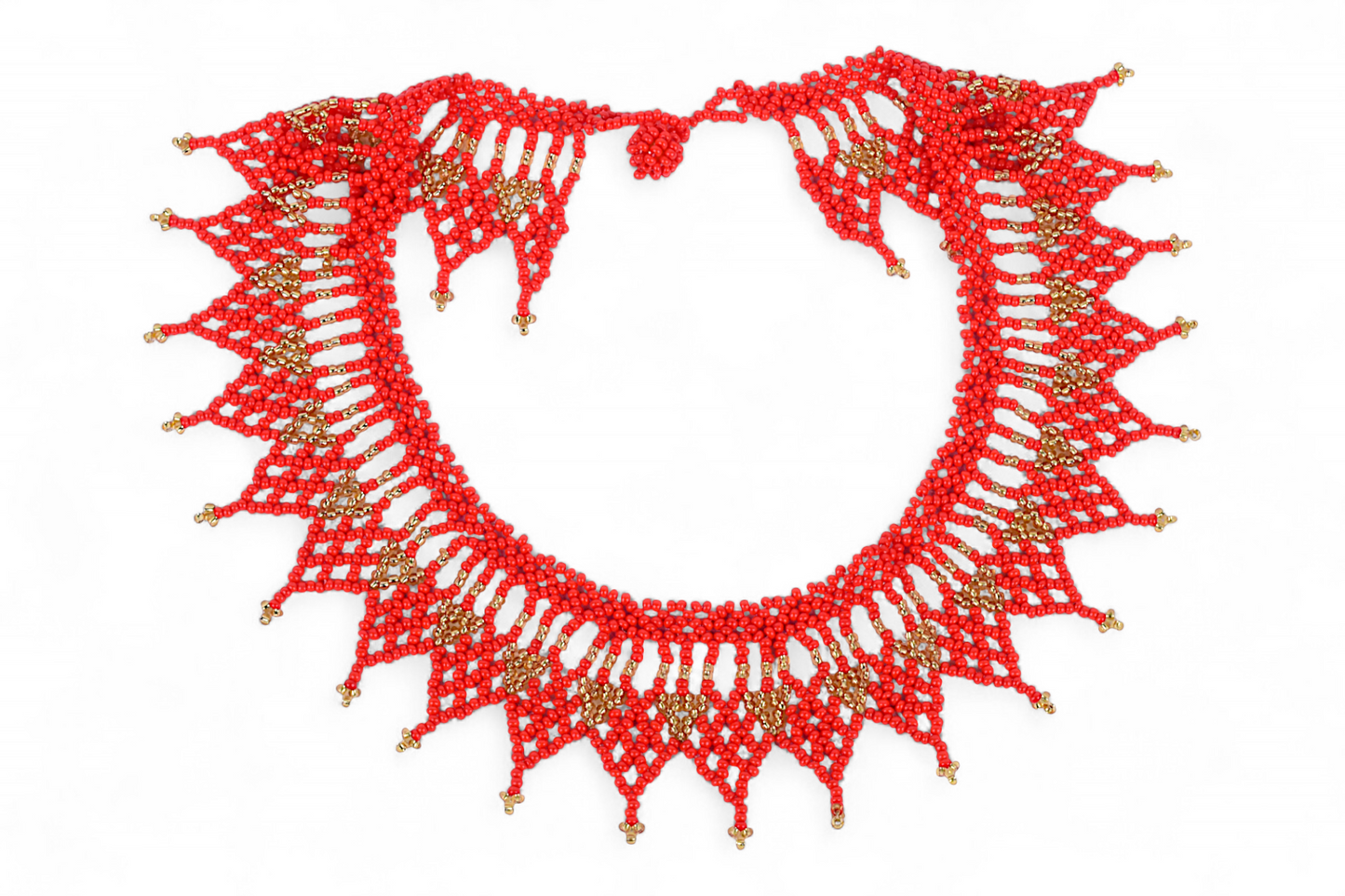 Red Beaded Necklace (Medium)