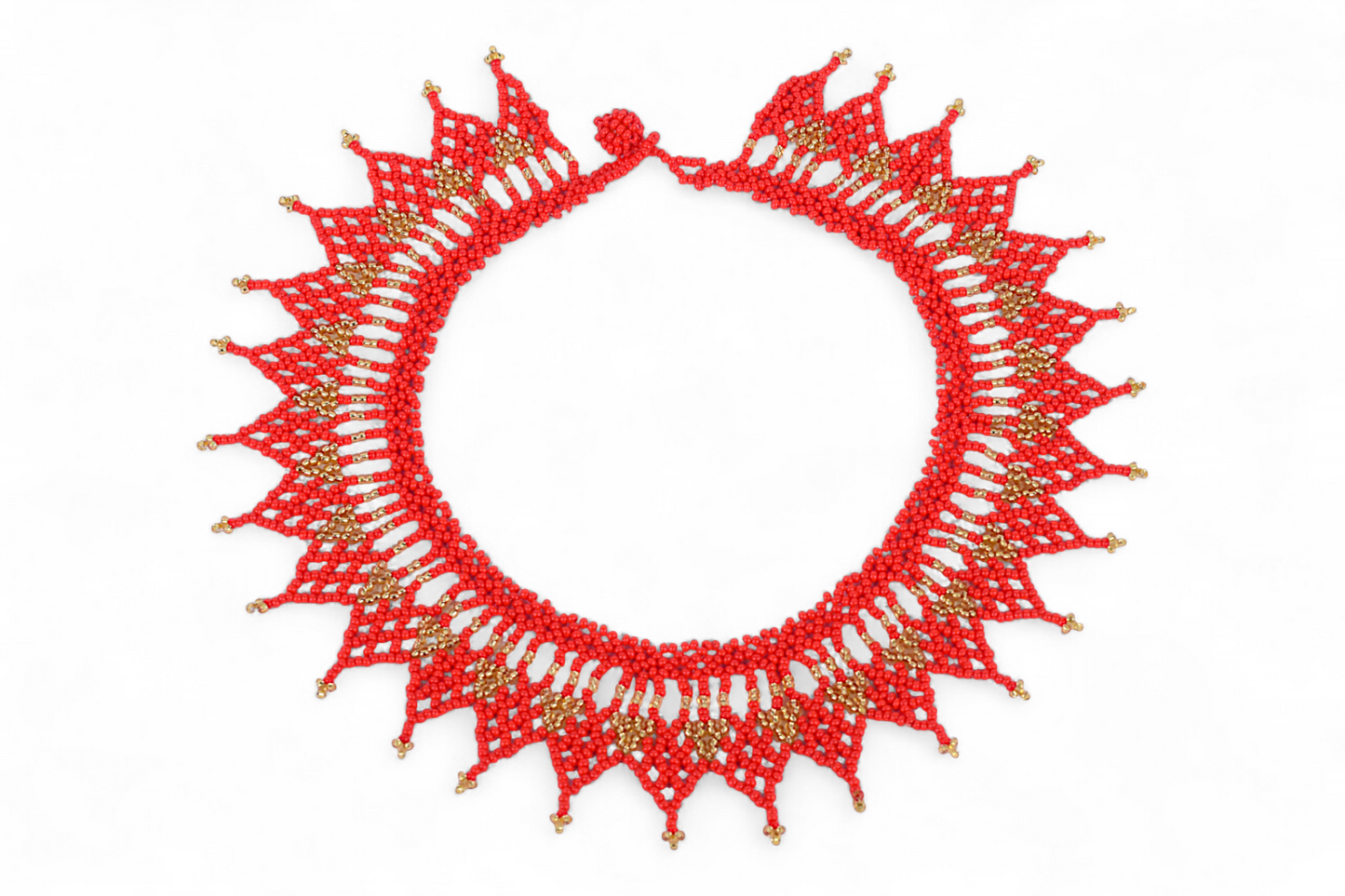 Red Beaded Necklace (Medium)