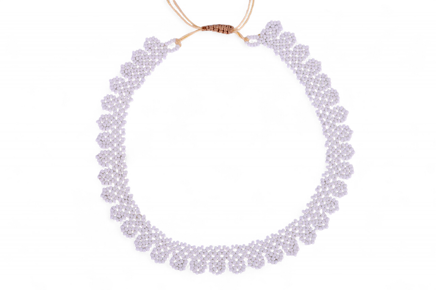 White Beaded Chocker Necklace (Medium)