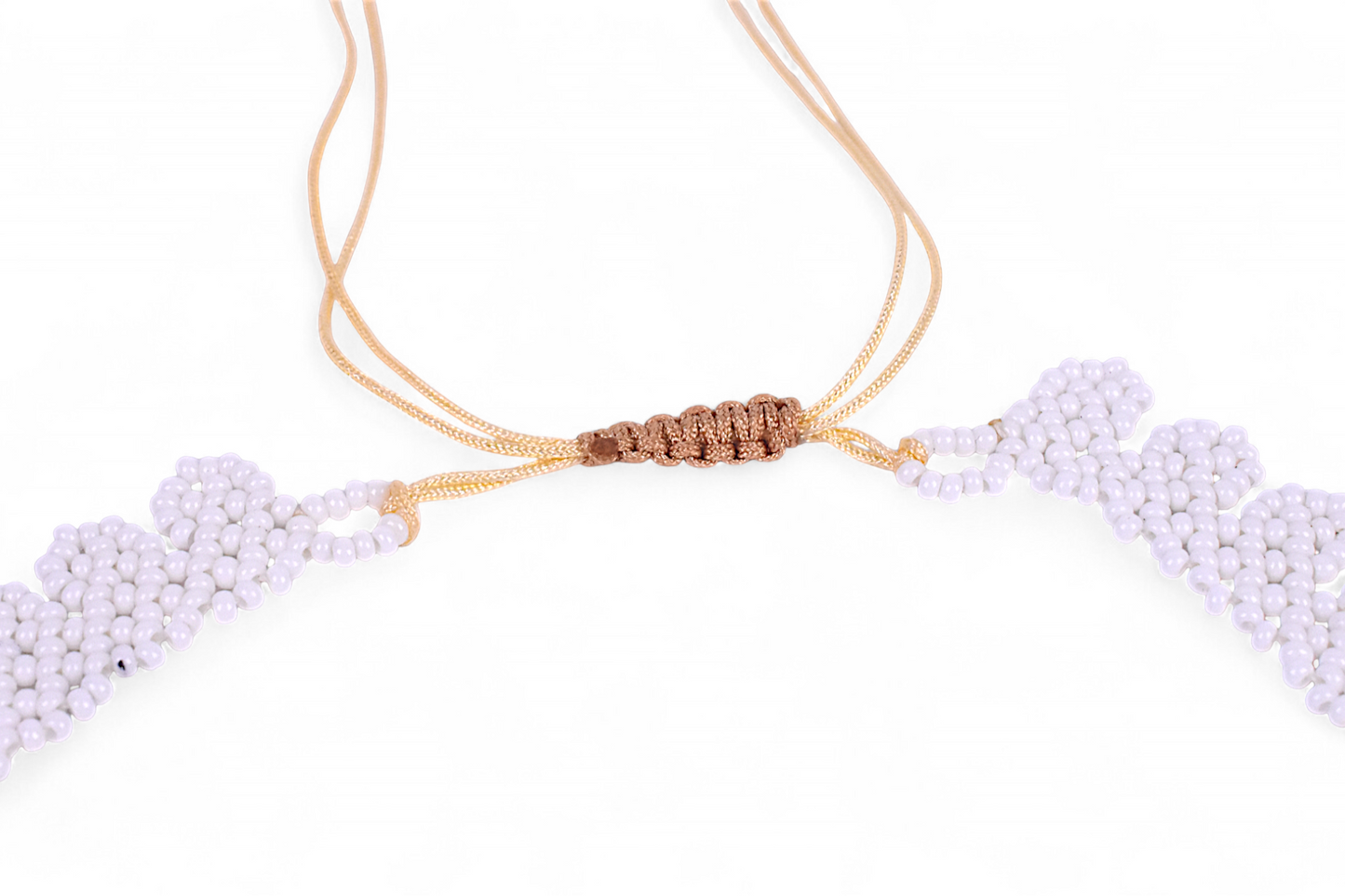 White Beaded Chocker Necklace (Medium)