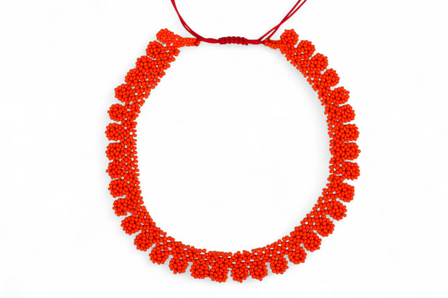 Orange Beaded Chocker Necklace (Medium)
