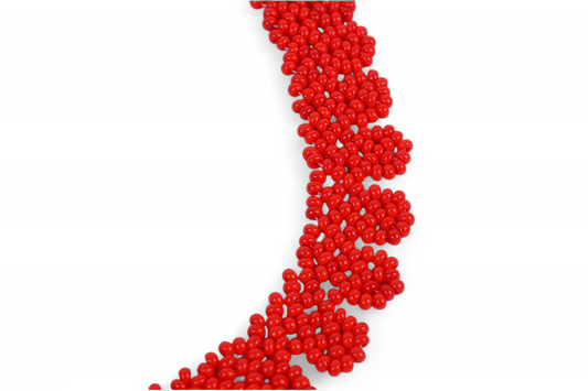 Red Beaded Chocker Necklace (Medium)