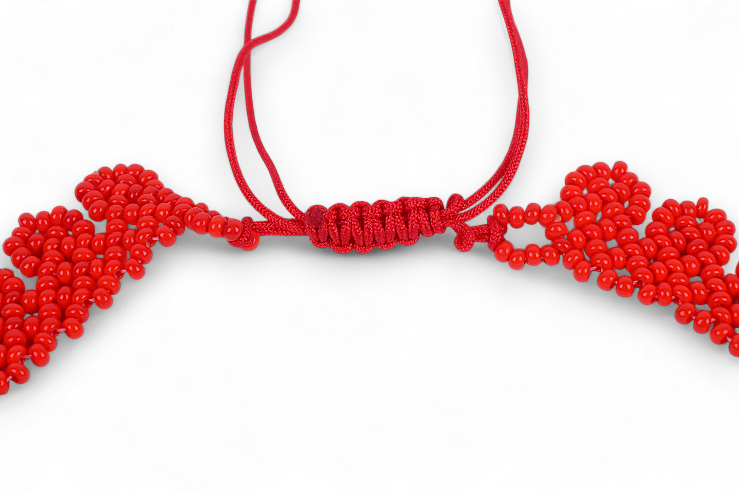 Red Beaded Chocker Necklace (Medium)