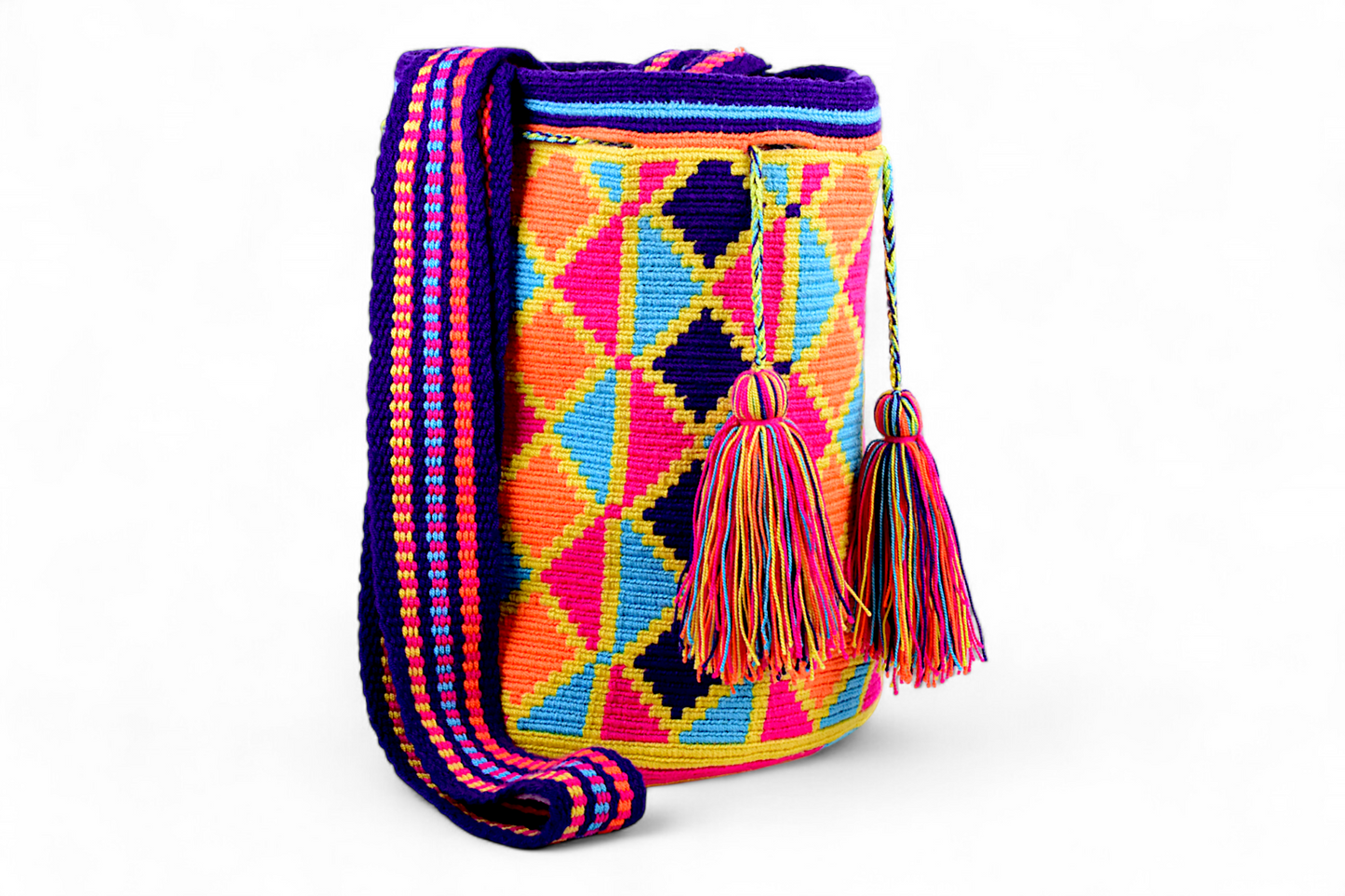 Large Multi Colour Diamond Bag