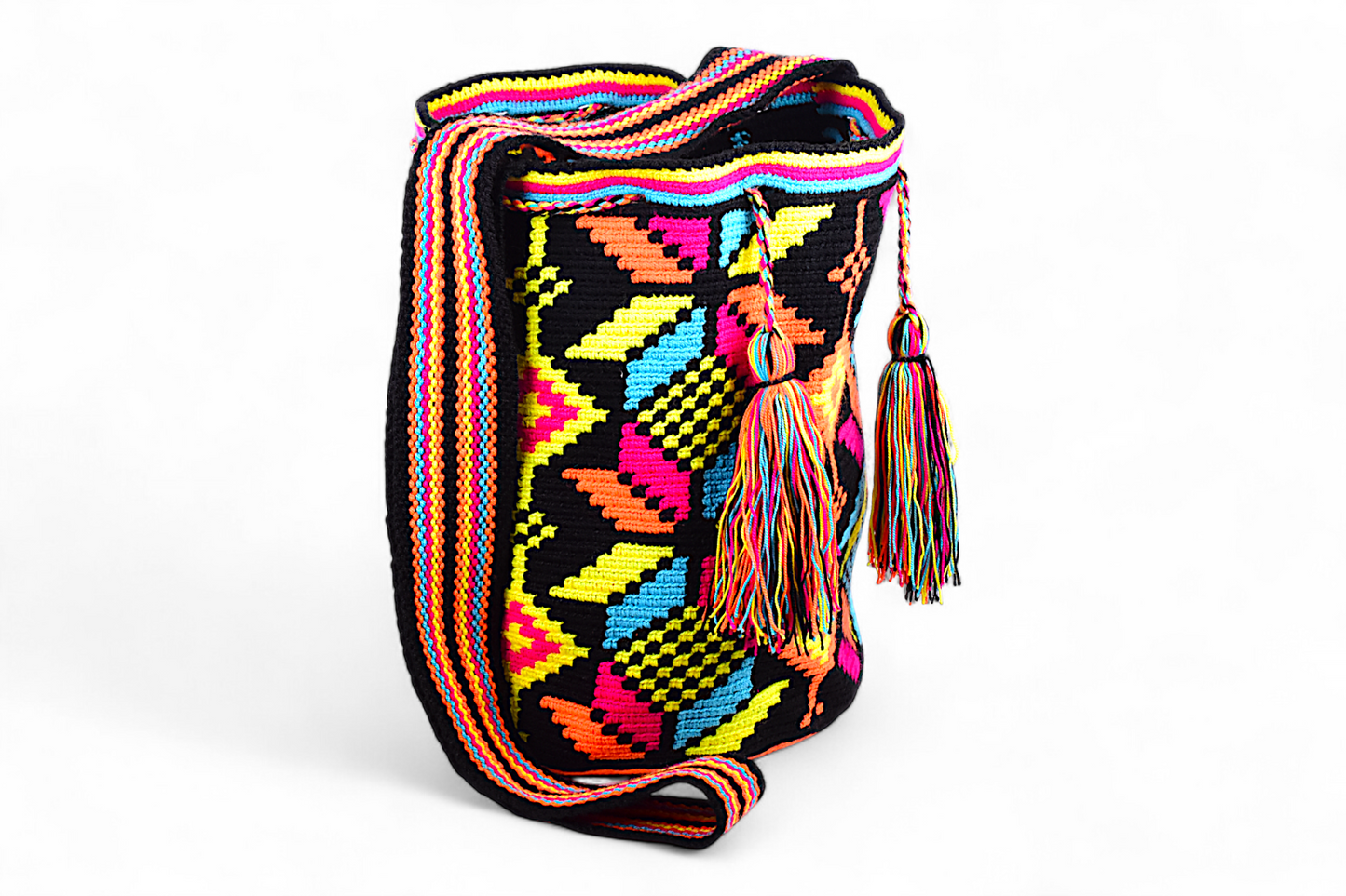 Large Boho Bucket Bag with Multi Colour  Design