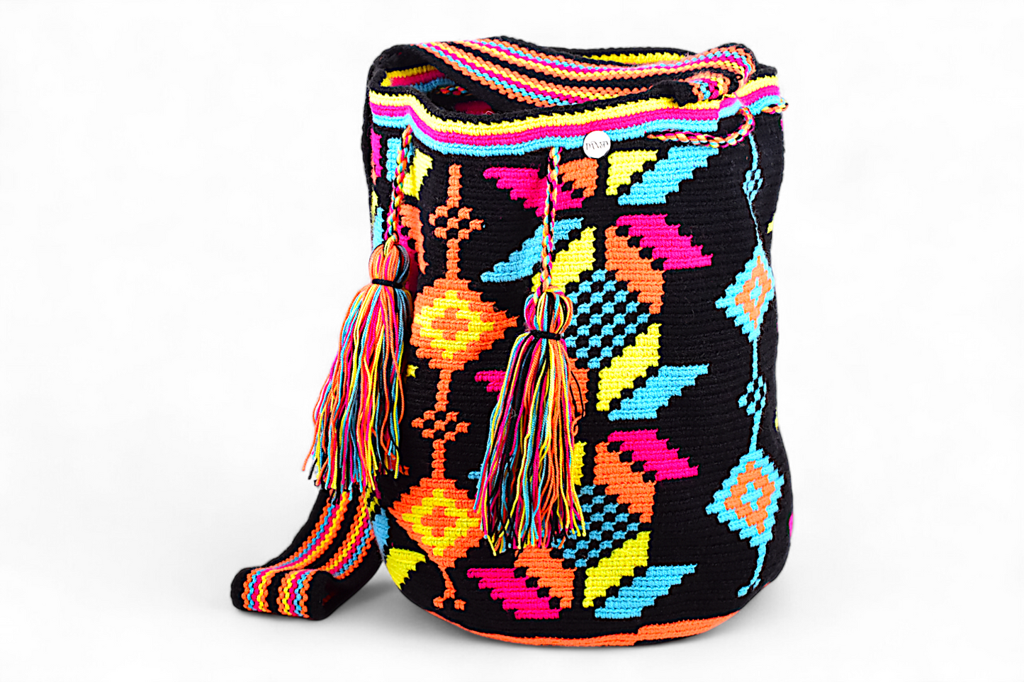 Large Boho Bucket Bag with Multi Colour  Design