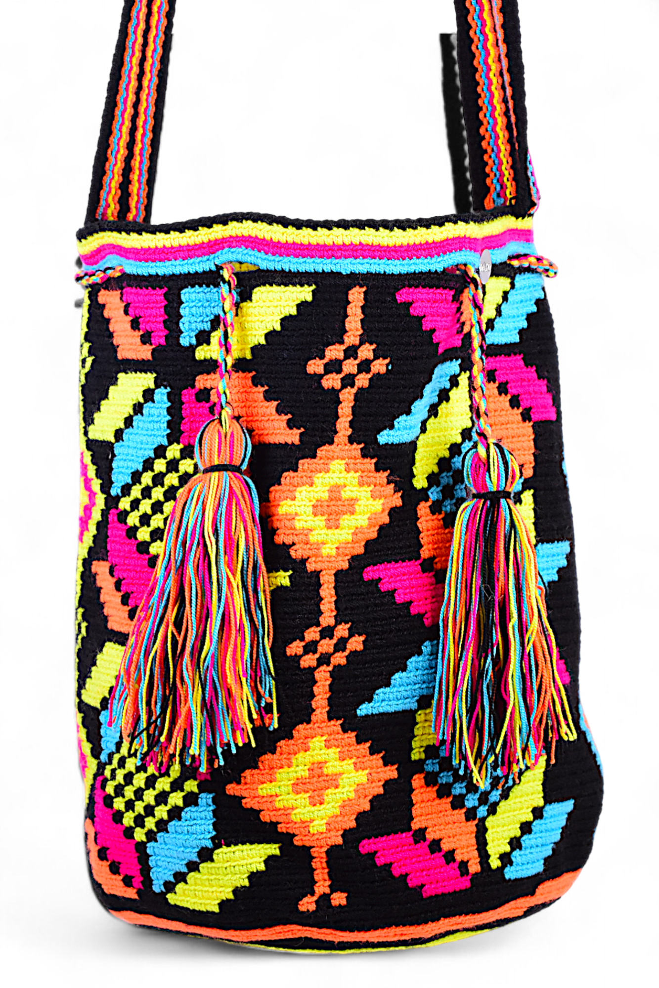 Large Boho Bucket Bag with Multi Colour  Design