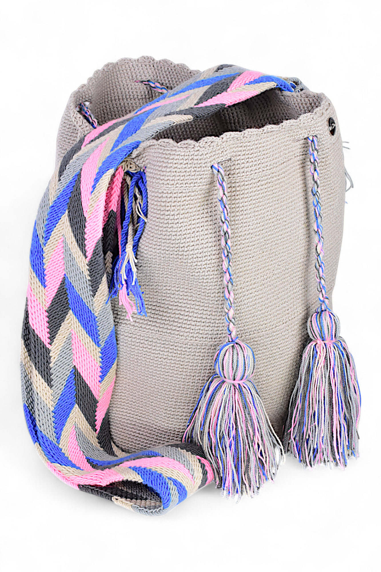 Large Light Grey Crocht Bag