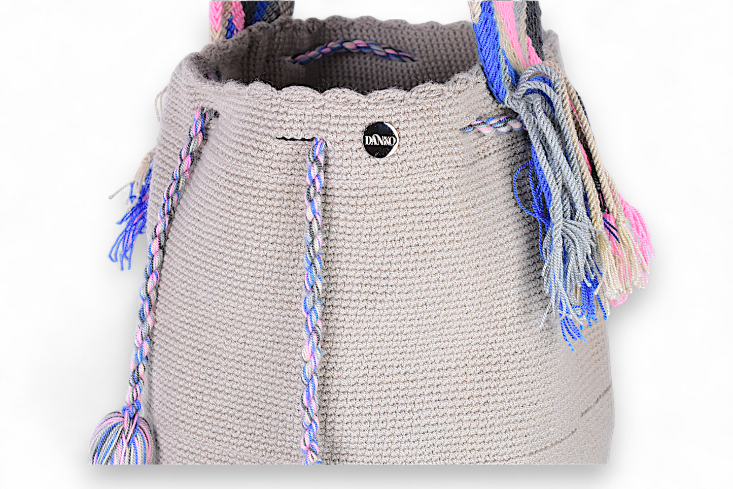 Large Light Grey Crocht Bag